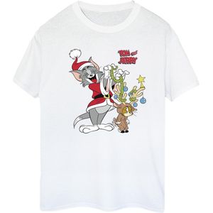 Tom & Jerry Womens/Ladies Christmas Reindeer Cotton Boyfriend T-Shirt