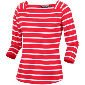 Regatta Dames/dames Polexia Stripe T-shirt (34 DE) (Echt rood/wit)