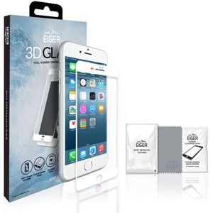 Folie iPhone 8 Plus / 7 Plus / 6s Plus / 6 Plus Eiger Glas 3D Rand tot Rand Helder Wit