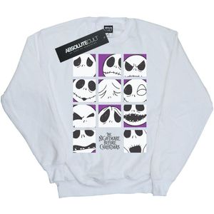 Disney Heren Nightmare Before Christmas Many Faces Of Jack Squares Sweatshirt (L) (Wit)
