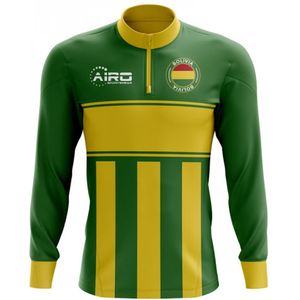 Bolivia Concept Football Half Zip Midlayer Top (Green-Yellow)