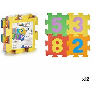 Puzzelmat Multicolour Cijfers EVA-rubber (12 Stuks)