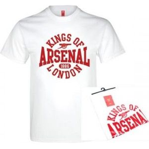 Arsenal FC Uniseks volwassen koningen van Londen T-Shirt (S) (Wit/rood)