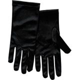 Apollo - Satijnen handschoen - Gala handschoenen - 20 cm - Zwart - One size - Lange handschoenen verkleed - accessoires - Carnaval