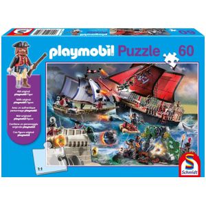 Puzzel Schmidt - Piraten, 60 stukjes, inclusief het Playmobil figuurtje