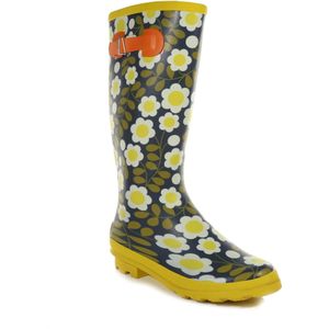 Regatta Dames/Dames Orla River Floral Wellington Boots (37 EU) (Zwart/Geel/Groen)