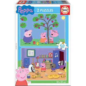 Set van 2 Puzzels  Peppa Pig  48 Onderdelen 28 x 20 cm