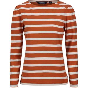 Regatta Dames/Dames Federica Stripe T-shirt met lange mouwen (46 DE) (Gebrand Koper/Licht Vanille)