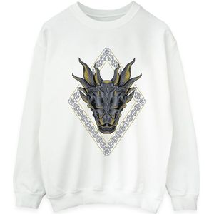 Game Of Thrones: House Of The Dragon Dames/Dames Sweatshirt met Drakenpatroon (M) (Wit)