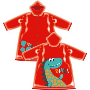 regenjas Dino junior PVC rood maat 6 jaar