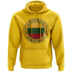 Lithuania Football Badge Hoodie (Yellow)