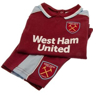 West Ham United FC Baby Crest Shorts & Top Set (74) (Claret Rood/Kleurig Blauw)