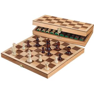 Philos Schaak Klapcassette 30 cm - Strategisch spel voor 2 spelers - Leeftijd vanaf 6 - Veldmaat 33 mm, Koningshoogte 64 mm