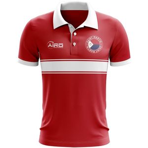 Saint Martin Concept Stripe Polo Shirt (Red)