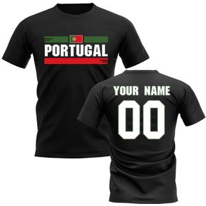 Personalised Portugal Fan Football T-Shirt (black)