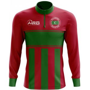 Maldives Concept Football Half Zip Midlayer Top (Red-Green)