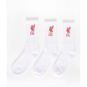 Liverpool FC Uniseks sportsokken voor volwassenen (pak van 3) (42 EU - 45,5 EU) (Wit/rood)