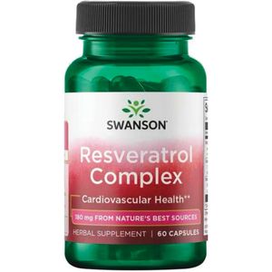 Swanson | Resveratrol Complex | 60mg | 50% gestandaardiseerd | Japanse duizendknoopwortelextract | 60 capsules