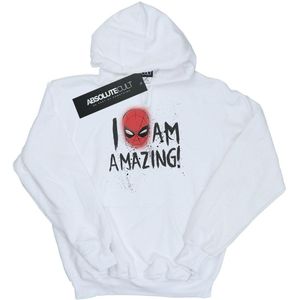 Marvel Meisjes Spider-Man I Am Amazing Hoodie (116) (Wit)