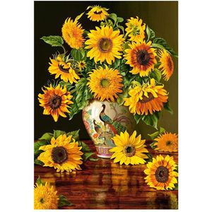 Sunflowers in a Peacock Vase - 1000 stukjes