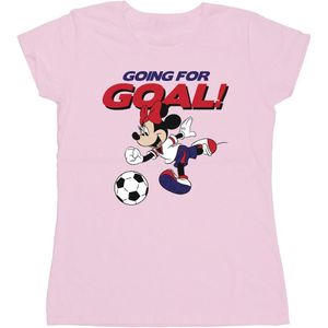 Disney Dames/Dames Minnie Mouse Gaan Voor Doel Katoenen T-Shirt (S) (Baby Roze)