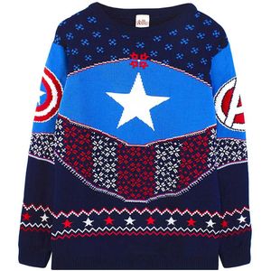 Captain America Unisex Adult Shield Knitted Christmas Sweatshirt