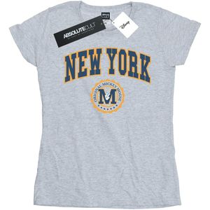 Disney Dames/Dames Mickey Mouse New York Seal Katoenen T-Shirt (XL) (Sportgrijs)