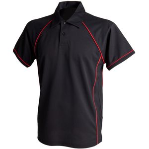 Finden & Hales Heren Piped Performance Sport Polo Shirt (L) (Zwart/Rood)