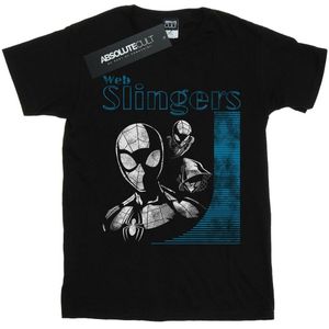 Marvel Dames/Dames Spider-Man Web Slingers Katoenen Vriendje T-shirt (XL) (Zwart)