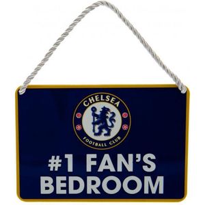 Chelsea FC #1 Fans Slaapkamer Deurbord  (Blauw/Wit)