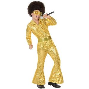 Kostuums voor Kinderen Disco Gouden (2 Onderdelen) (2 pcs) Maat 5-6 Jaar