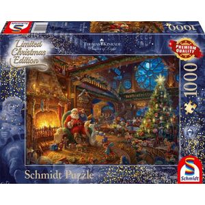 Schmidt Spiele 59494 Thomas Kinkad - Kerstman en Zijn Elfje - Puzzel van 1000 Stukjes