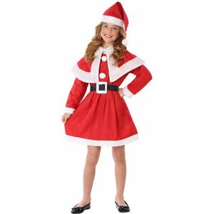 Kostuum Meisje Kerstmoeder Rood Polyester (5-6 Jaar)
