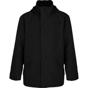 Roly Unisex Europa geïsoleerde jas voor volwassenen (3XL) (Massief zwart)