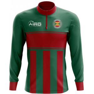 Grenada Concept Football Half Zip Midlayer Top (Green-Red)
