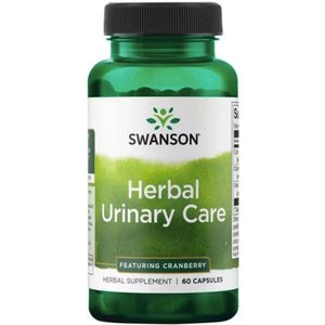 Swanson Herbal Urinary Care | Uva Ursi & Cranberry | 60 Caps voor UrineweggezondheidOndersteun uw urinewegen natuurlijk met Swanson's Herbal Urinary Care. Met Uva Ursi, Cranberry, en Corn Silk in 60 capsules voor optimale urine verzorging.