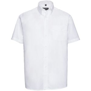 Russell Collection Heren Oxford Easy-Care overhemd met korte mouwen (16 in) (Wit)