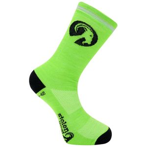 Fluoro Green Merino Cycling Socks