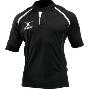 Gilbert Rugby Mens Xact Game Day Short Sleeved Rugby Shirt (XS) (Zwart)