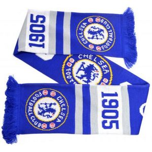 Chelsea FC Retro Jacquard gebreide sjaal  (Blauw/Wit/Grijs)