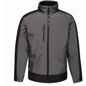 Regatta Herencontrast 3-lagige Softshell Full Zip Jacket (XS) (Leisteengrijs/Signaal zwart)