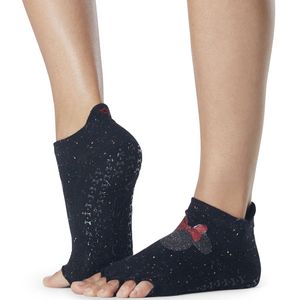 Toesox Dames/dames Minnie Mouse Sokken van de Confetti Halve Teen (S) (Zwart/Grijs/Rood)