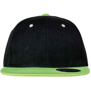 Result Headwear Unisex volwassen Bronx Contrast Snapback Cap  (Zwart/Kalk)