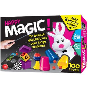 Happy Magic 100 Trucs met Pluche Konijn - De Leukste Goochelset voor Kinderen vanaf 7 jaar