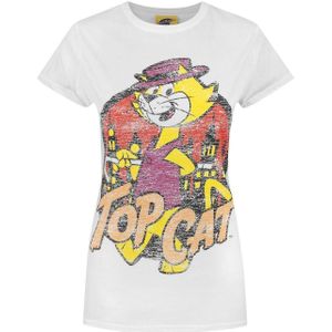 Top Cat Womens/Ladies Distressed T-Shirt