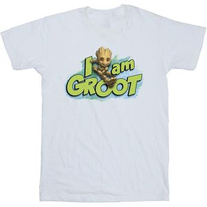 Marvel Jongens Guardians Of The Galaxy Ik Ben Groot Springen T-Shirt (140-146) (Wit)