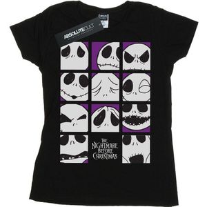 Disney Dames/Dames Nightmare Before Christmas Vele gezichten van Jack Vierkantjes Katoenen T-Shirt (M) (Zwart)