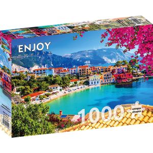 Puzzel 1000 stukjes GENIET - Assos Dorp in Kefalonia, Griekenland