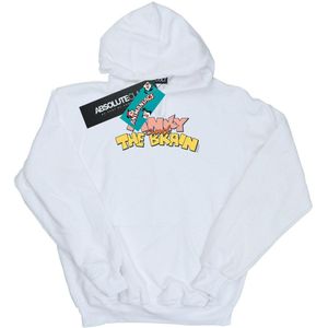 Animaniacs Heren Pinky And The Brain Logo Hoodie (5XL) (Wit)