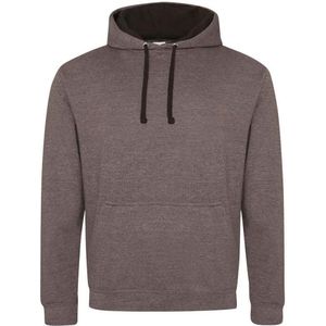 Awdis Varsity Hoodie voor volwassenen (XXL) (Houtskool/Jet zwart)